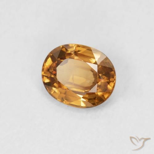 Zircone Arancio Medio naturale da 0.94 ct, Ovale, VVS