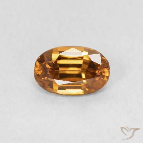 0.75ct Naturale Marrone arancio Zircone, Ovale, VVS
