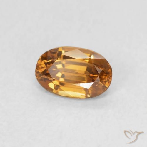Zircone Marrone arancio naturale da 0.75 ct, Ovale, VVS