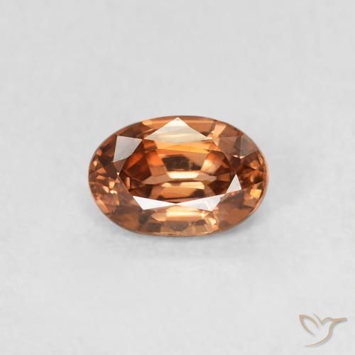 0.67ct Naturale Arancione scuro Zircone, Ovale, VVS