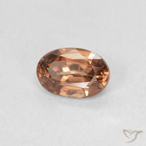 Zircone Arancione scuro naturale da 0.67 ct, Ovale, VVS