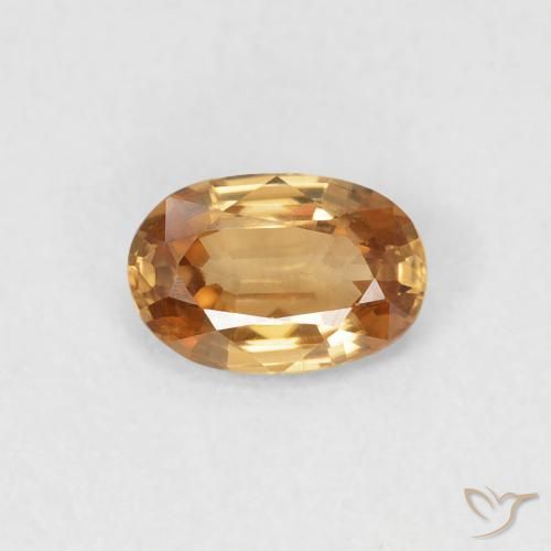 0.65ct Naturale Arancione marroncino Zircone, Ovale, VVS