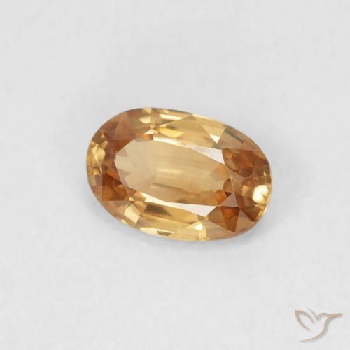 Zircone Arancione marroncino naturale da 0.65 ct, Ovale, VVS
