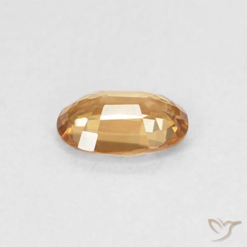 Zircone Arancione marroncino naturale da 0.65 ct, Ovale, VVS