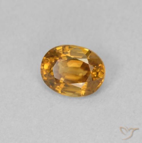 Zircone Marrone arancio naturale da 0.59 ct, Ovale, VVS-VS