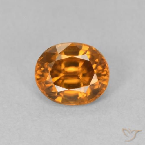 1.04ct Naturale Arancione marroncino Zircone, Ovale, VVS-VS