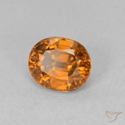 Zircone Arancione marroncino naturale da 1.04 ct, Ovale, VVS-VS