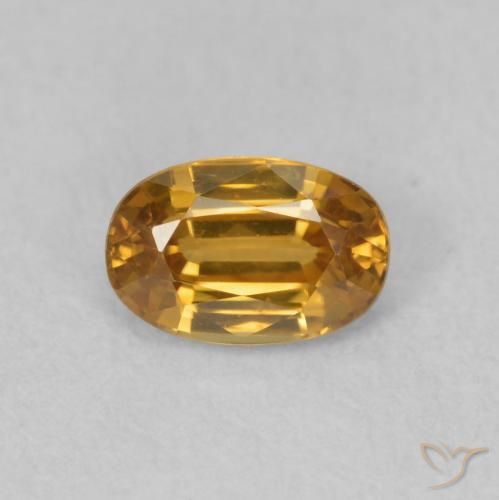0.78ct Naturale Arancione scuro Zircone, Ovale, VVS-VS