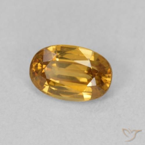 Zircone Arancione scuro naturale da 0.78 ct, Ovale, VVS-VS