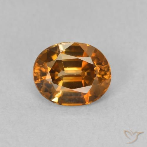 1.06ct Naturale Arancio Terra Zircone, Ovale, VVS-VS