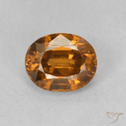 1.02ct Naturale Arancione marroncino Zircone, Ovale, VVS-VS