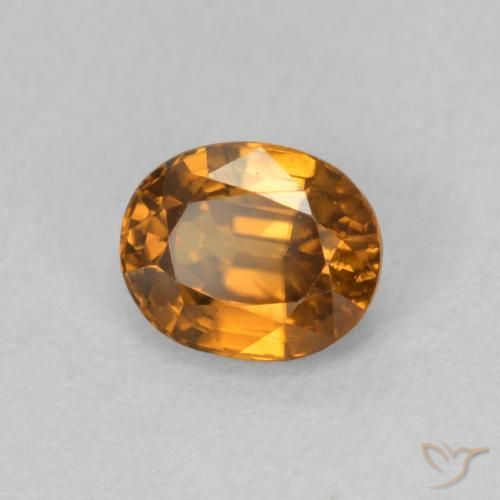 Zircone Arancione marroncino naturale da 1.02 ct, Ovale, VVS-VS