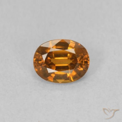 0.63ct Naturale Arancio Medio Zircone, Ovale, VVS-VS