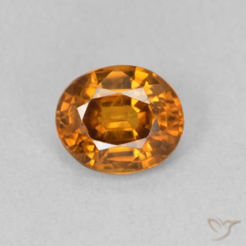 0.98ct Naturale Arancio Medio Zircone, Ovale, VVS-VS