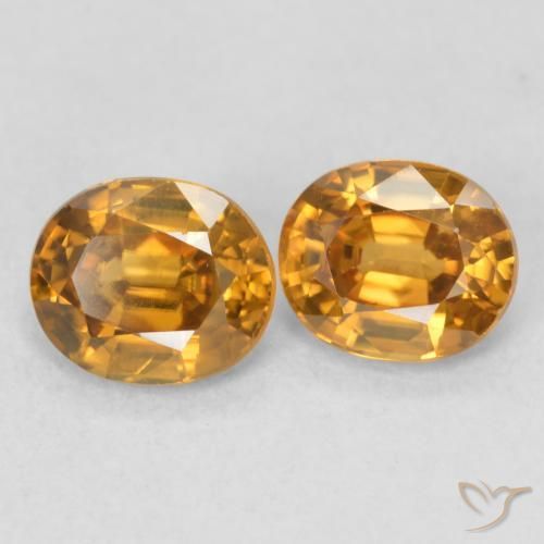 Gemme di Zircone Arancio-Oro naturale da 1.89 ct, Ovale, VVS-VS