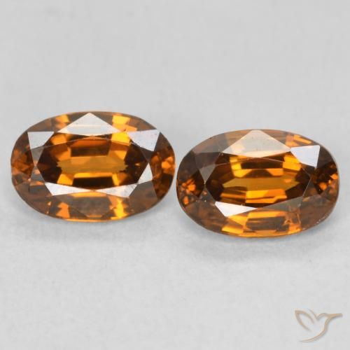 1.60ctw Naturale Arancio brunastro intenso Zircone, Ovale, VVS-VS