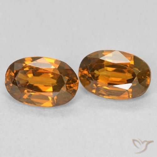 Gemme di Zircone Arancio brunastro intenso naturale da 1.60 ct, Ovale, VVS-VS