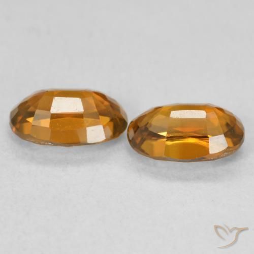 Gemme di Zircone Arancio brunastro intenso naturale da 1.60 ct, Ovale, VVS-VS
