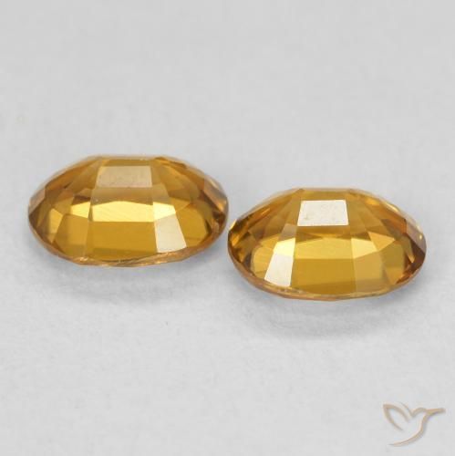 Gemme di Zircone Arancione-Oro medio naturale da 1.16 ct, Ovale, VVS-VS