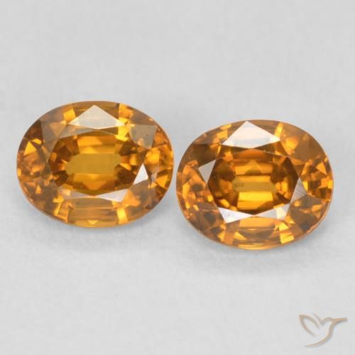 1.22ctw Naturale Marrone arancio Zircone, Ovale, VVS-VS
