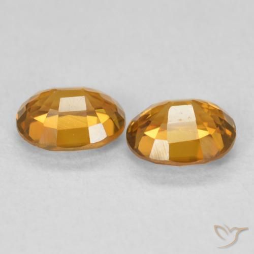 Gemme di Zircone Marrone arancio naturale da 1.22 ct, Ovale, VVS-VS