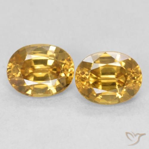 1.31ctw Naturale Oro profondo Zircone, Ovale, VVS-VS