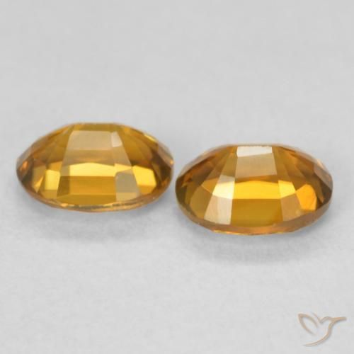 Gemme di Zircone Marrone arancio naturale da 1.19 ct, Ovale, VVS-VS
