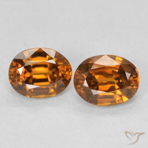 1.17ctw Naturale Arancione scuro Zircone, Ovale, VVS-VS