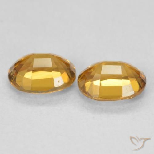 Gemme di Zircone Arancione scuro naturale da 1.25 ct, Ovale, VVS-VS