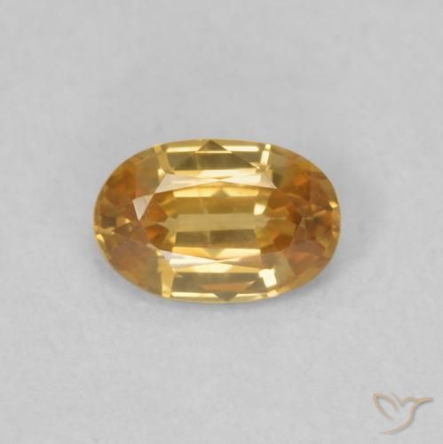 Zircone Arancione-Oro naturale da 0.63 ct, Ovale, VVS-VS