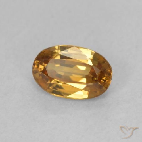 Zircone Marrone dorato naturale da 0.77 ct, Ovale, VVS-VS