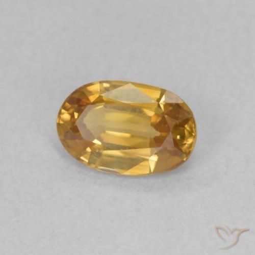Zircone Marrone dorato naturale da 0.70 ct, Ovale, VVS-VS