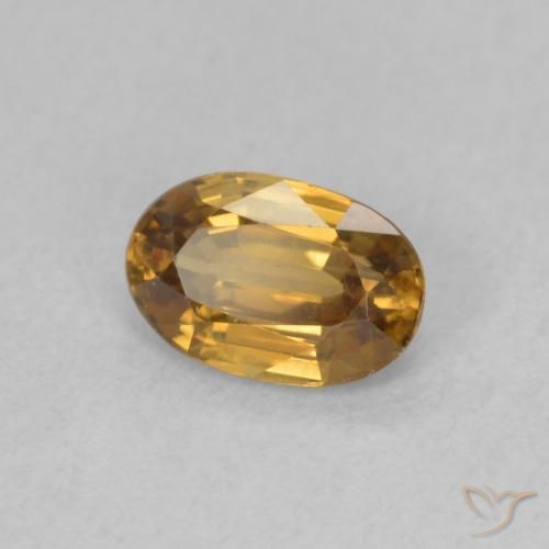 Zircone Marrone dorato naturale da 0.72 ct, Ovale, VVS-VS