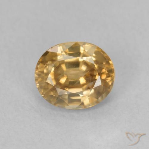 1.00ct Naturale Champagne Zircone, Ovale, VS