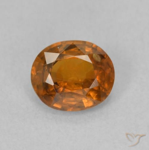 0.96ct Naturale Arancione scuro Zircone, Ovale, VS