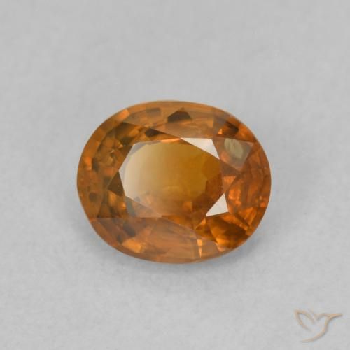 Zircone Arancione scuro naturale da 0.96 ct, Ovale, VS
