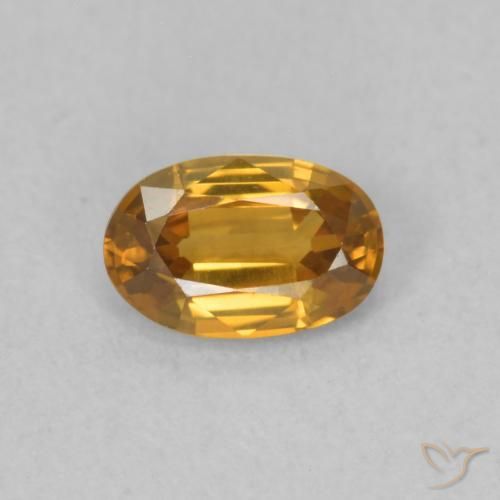 0.63ct Naturale Arancio Medio Zircone, Ovale, VVS-VS