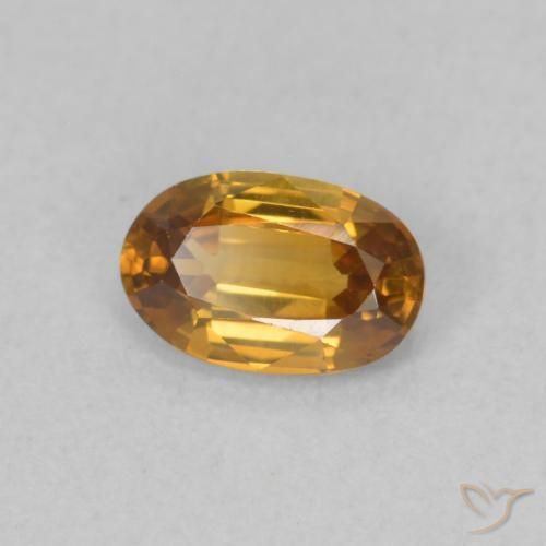 Zircone Arancio Medio naturale da 0.63 ct, Ovale, VVS-VS