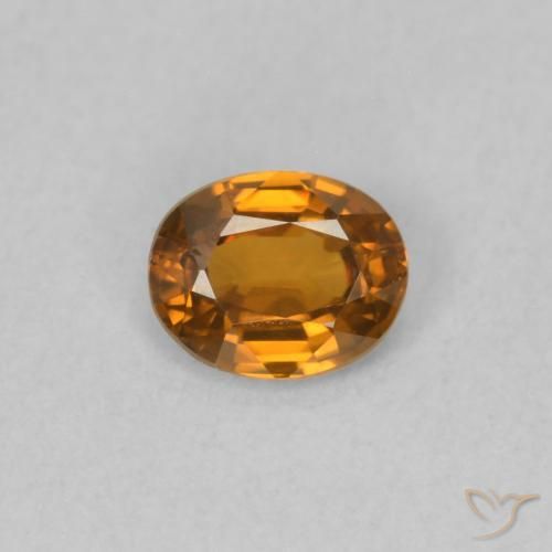 0.50ct Naturale Arancio Medio Zircone, Ovale, VVS-VS
