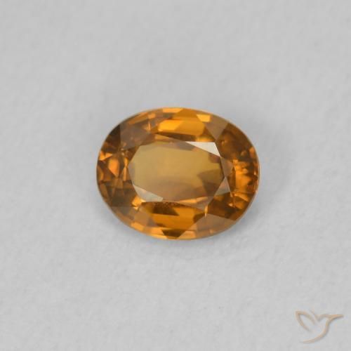 Zircone Arancio Medio naturale da 0.50 ct, Ovale, VVS-VS