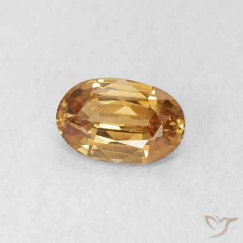 Zircone Marrone dorato naturale da 0.69 ct, Ovale, VVS-VS