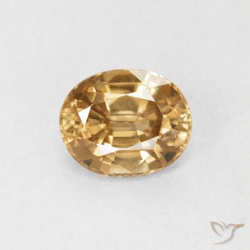0.98ct Naturale Dorato Zircone, Ovale, VVS-VS