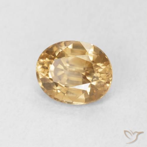 Zircone Dorato naturale da 0.98 ct, Ovale, VVS-VS