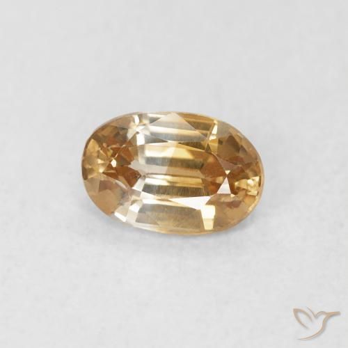 Zircone Golden-Peach naturale da 0.72 ct, Ovale, VVS-VS