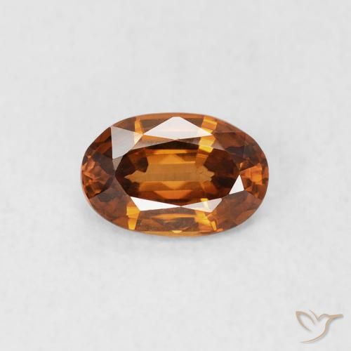 0.66ct Naturale Arancio Terra Zircone, Ovale, VS