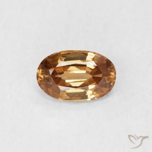 0.63ct Naturale Marrone dorato Zircone, Ovale, VVS-VS