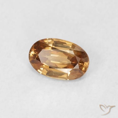 Zircone Marrone dorato naturale da 0.63 ct, Ovale, VVS-VS