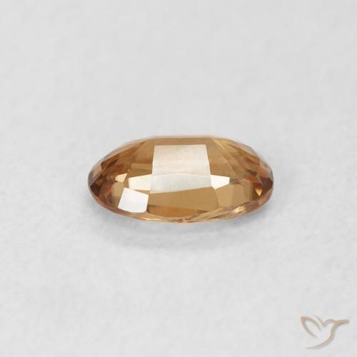Zircone Marrone dorato naturale da 0.63 ct, Ovale, VVS-VS