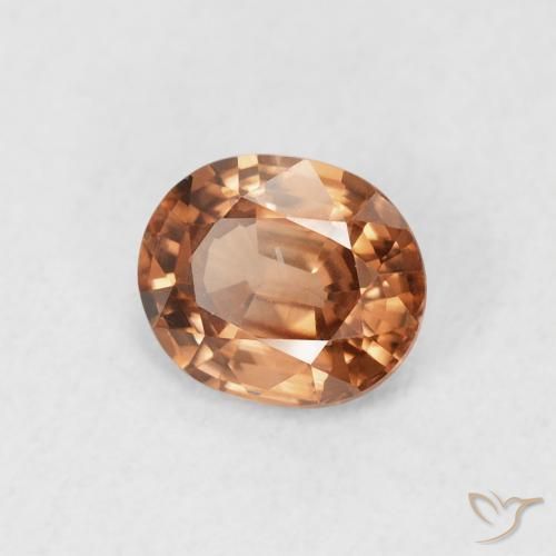 Zircone Arancio scuro rossastro naturale da 0.93 ct, Ovale, VS