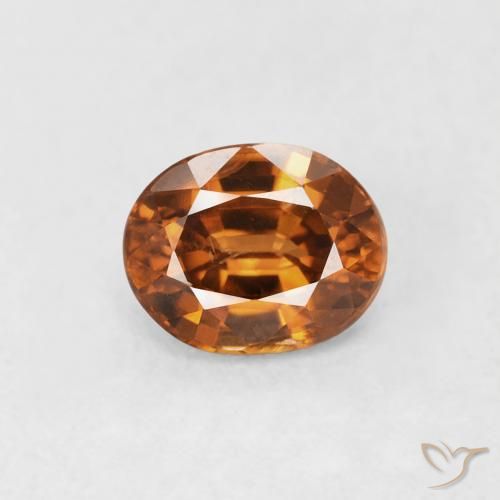 1.01ct Naturale Arancio Terra Zircone, Ovale, VS